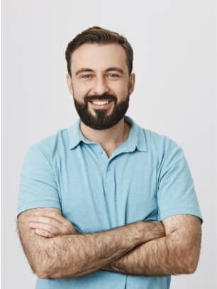 Smiling consultant with arms crossed